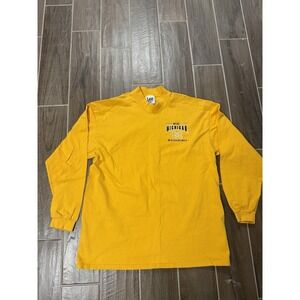 Vintage Michigan Wolverines Mock Neck Shirt XL Yellow Lee Sport USA Made NCAA